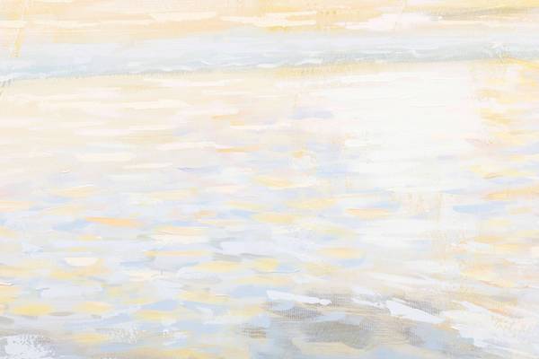 Acrylbild Handgemalt Meer Rol Beige - Baumwollstoff - 100 x 75 x 4 cm