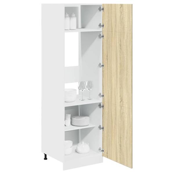 Kühlumbauschrank XT5602 Braun - Holzwerkstoff - 57 x 207 x 60 cm