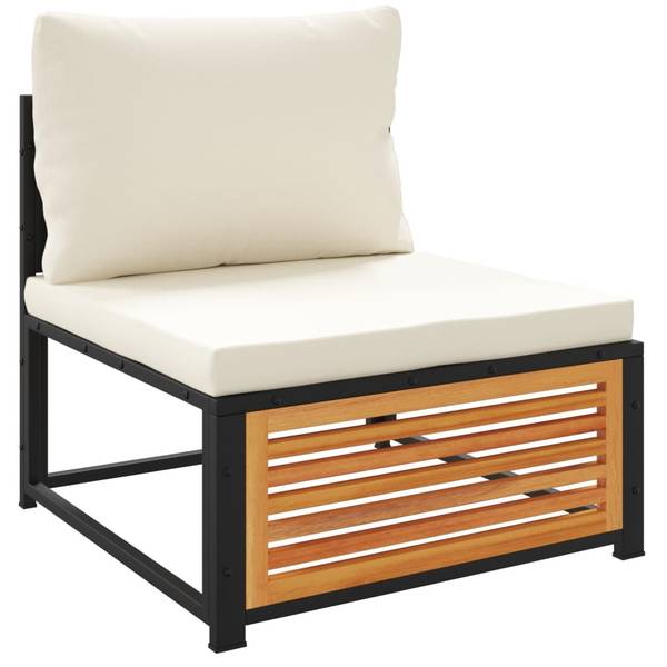 Salon de jardin 3033768-10 (lot de 7) Blanc - Acacia - 68 x 64 x 68 cm