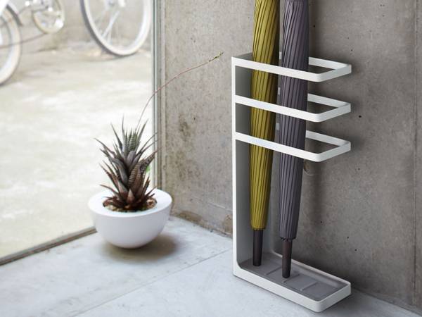 Schirmständer Layer Weiß - Metall - 23 x 44 x 10 cm