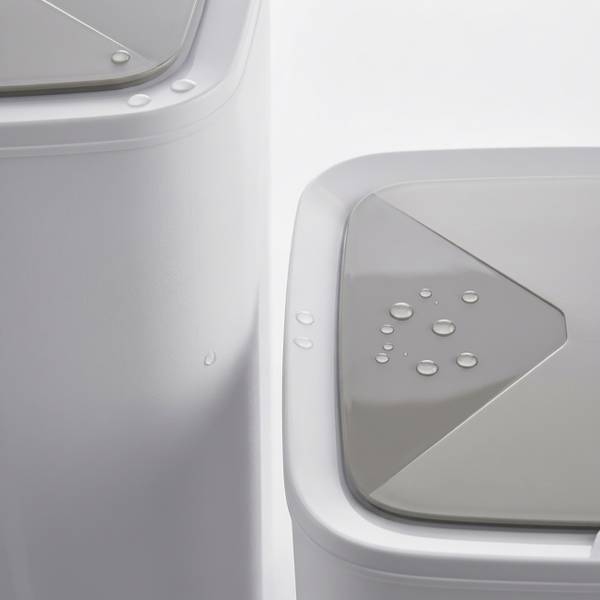 Mülleimer mit Sensor 2er Set Grau - Weiß - Kunststoff - 24 x 33 x 23 cm