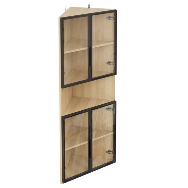 Standvitrine GLOWNatur Ⅴ Braun - Holzwerkstoff - 32 x 160 x 62 cm