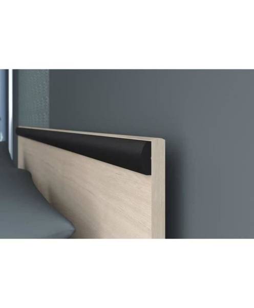 Industrielles Erwachsenenbett 140 x Schwarz - Massivholz - 140 x 10 x 190 cm