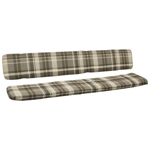 Gartenbank Auflagenset SEATTLE 2-teilig Beige - Grau - Mischgewebe - 195 x 30 x 40 cm