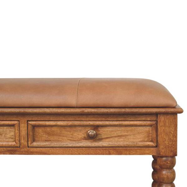 Bank Spindle bruin - mango - 90 x 55 x 35 cm
