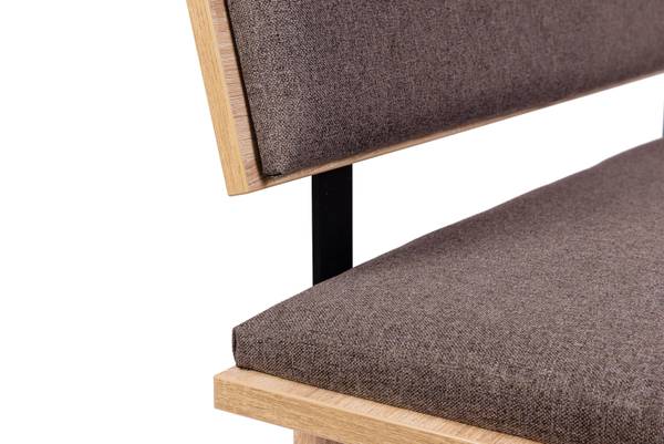 Sitzbank mit Lehne 'Die Elegante' Grau - Eiche Dekor