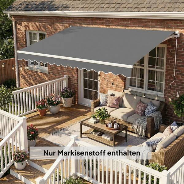 Markiesdoek 840-288V00CG grijs - textiel - 250 x 25 x 337 cm