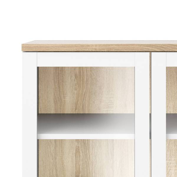 Vitrine Lisanne Weiß - Holzwerkstoff - 36 x 203 x 89 cm