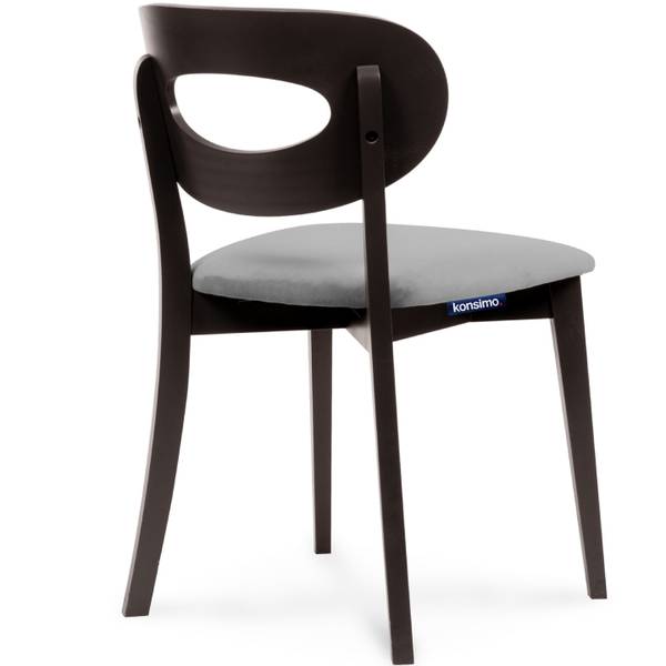 Eetkamerstoel TANER (set vat 2) grijs - wengéhouten look