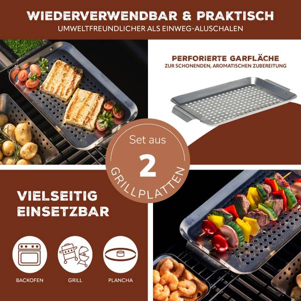 Grillplatte 14079 (2er-Set) 32 x 19 cm