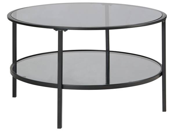 Table basse TELLAKA Noir - Verre - 80 x 45 x 80 cm