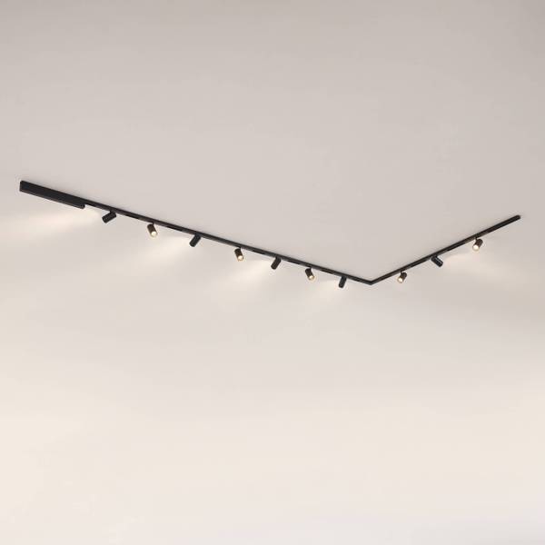 LED-Schienensystem Lyne Schwarz - Metall - 100 x 7 x 200 cm