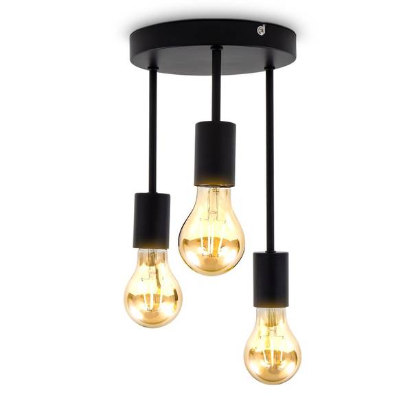 Deckenlampe Retrodesgin BKL1458 Schwarz - ABS - 19 x 31 x 19 cm