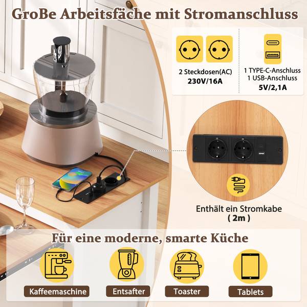 Kücheninsel Hestia Ⅰ Holz - Weiß