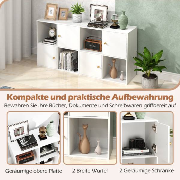 Bücherregal ON32059 Weiß - Holzwerkstoff - 60 x 29 x 60 cm