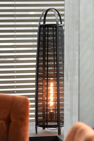 Stehlampe BLK COGNAC Schwarz - Textil - 26 x 100 x 26 cm