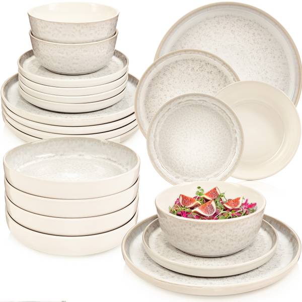 Tafelservice Key West- 24 teilig Beige - Stein - 27 x 7 x 27 cm