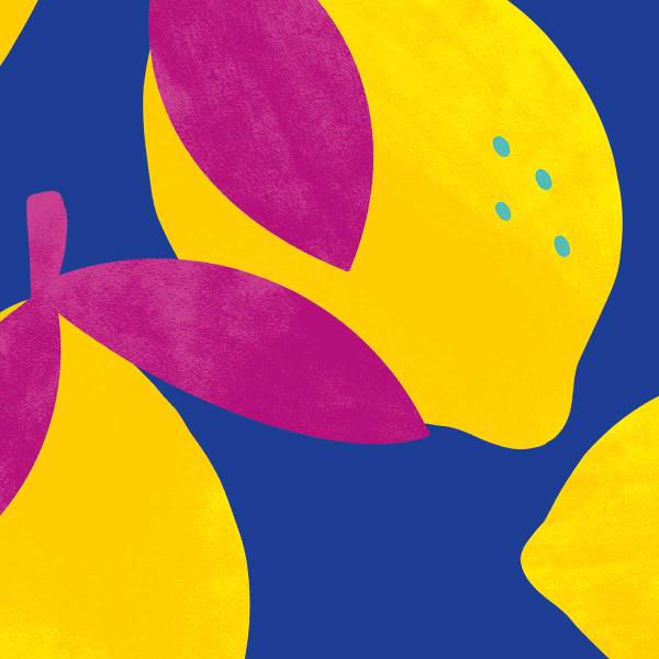 Papier peint citrons pop Papier - 52 x 1000 x 1000 cm