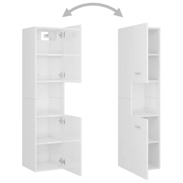 Meubles de bain 3007819 Blanc - Bois manufacturé - Matière plastique - 60 x 46 x 38 cm