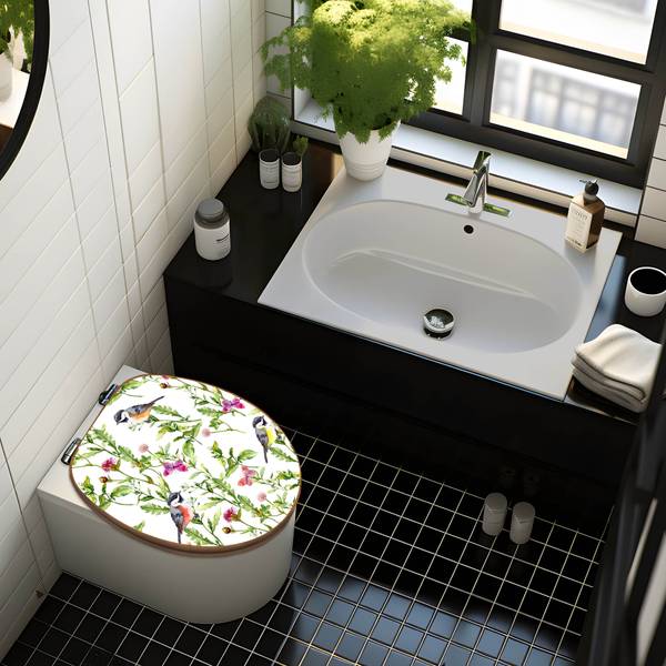 WC-Sitz mit Absenkautomatik Meisen im Kl Bambus - Holzwerkstoff - 38 x 5 x 49 cm