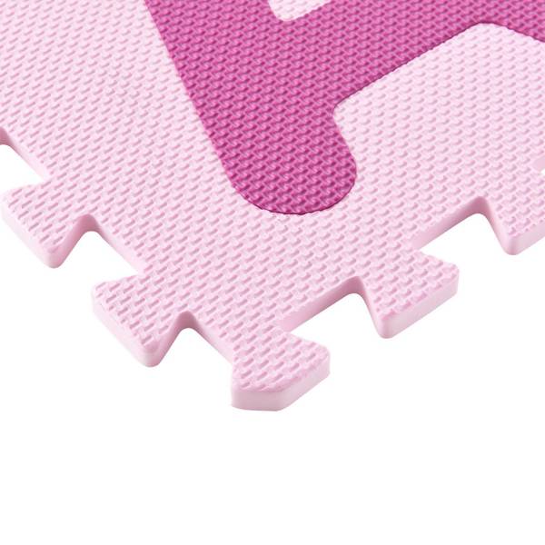 Kinder Puzzlematte Juna 36-teilig Pink - Kunststoff - 189 x 1 x 189 cm