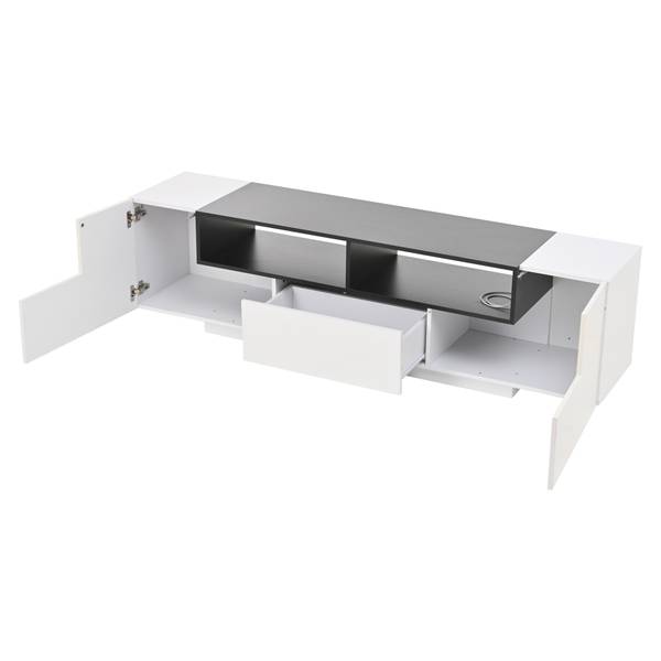 Meuble TV Ourea Ⅰ Blanc - Bois manufacturé - 40 x 48 x 180 cm