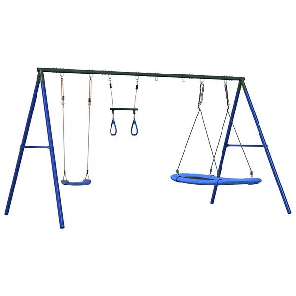 Schaukel 3283616 Blau - Stahl - Polypropylen - Polyethylen - 185 x 185 x 341 cm