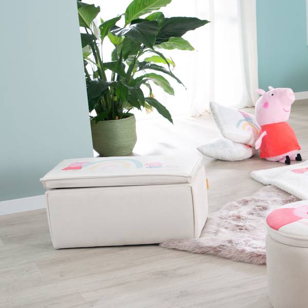 Kinderhocker mit Aufbewahrung Peppa Pig Beige - Samt - 57 x 28 x 31 cm