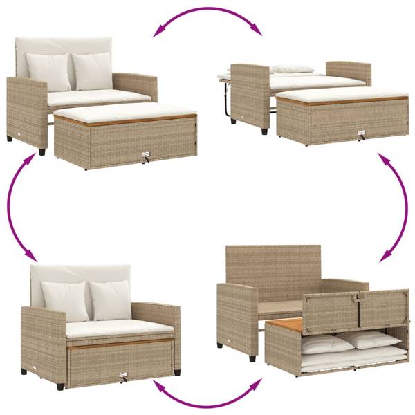 Tuinbank 3033171-2 set van 2 beige - crèmekleurig