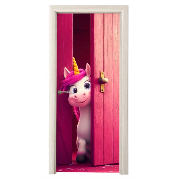 FOTOTAPETE TÜR Einhorn Tür 95 x 235 cm