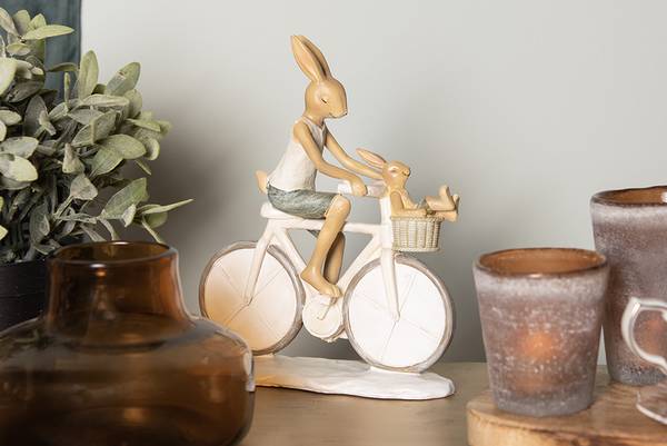 Figur Kaninchen DekoEaster-Simon Weiß - Kunststoff - 7 x 22 x 18 cm