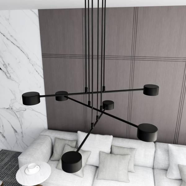 Pendelleuchte VK86818473 Schwarz - Stahl - 1 x 100 x 70 cm
