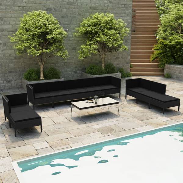 Meubles de jardin 3009677-5 (lot de 10) Noir - Polyester - Acier - 60 x 35 x 60 cm