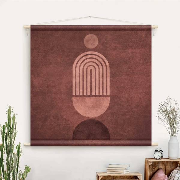 Wandteppich Boho Geometrie 110 x 110 cm