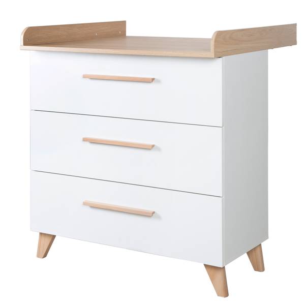 Babyzimmerset Leon 2-teilig Weiß - Holzwerkstoff - Massivholz