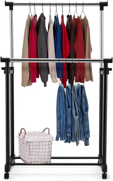 Kledingrek TI75054NL zwart - metaal - 43 x 168 x 86 cm