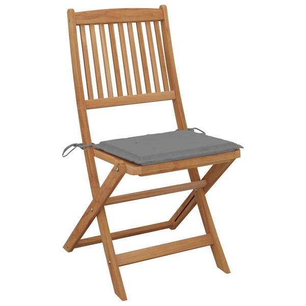 Gartenstuhl 3007930-3 6er Set Grau - Akazie - 48 x 91 x 57 cm