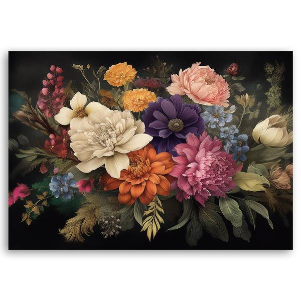 Wandbild blumenstrauß natur 90 x 60 cm