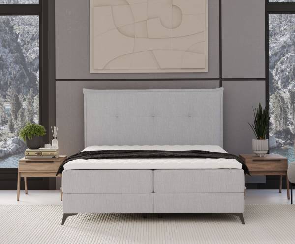 Boxspringbett Menzzo Hellgrau - Liegefläche Breite: 120 cm