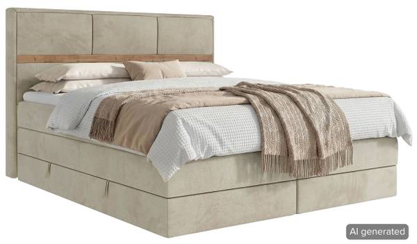 Boxspringbett ORVO KING Beige - Creme - Breite: 160 cm - H4