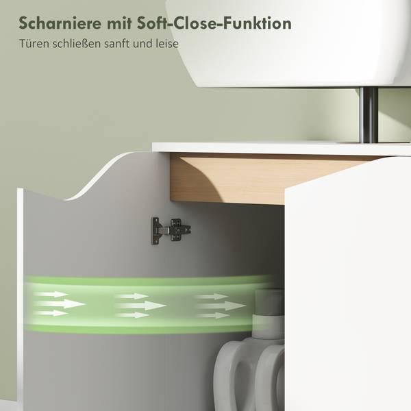 Waschbeckenunterschrank 834-904V90WT Weiß - Holzwerkstoff - 35 x 58 x 60 cm