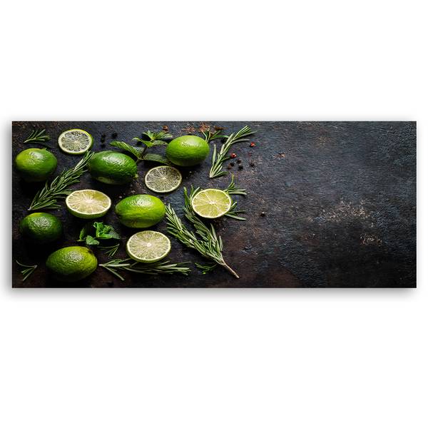Wandbild limette obst gewürze 150 x 50 cm