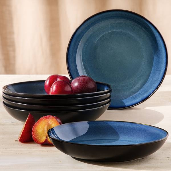 Suppenteller BALI 6-tlg Blau - Keramik - 23 x 5 x 23 cm