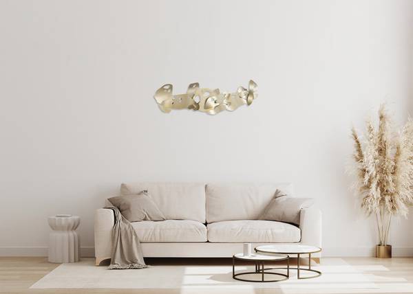 Wanddeko Abstrakt We Silber - Metall - 120 x 44 x 5 cm