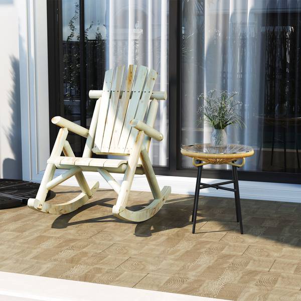 Schaukelstuhl 84A-046 Braun - Massivholz - 66 x 98 x 96 cm