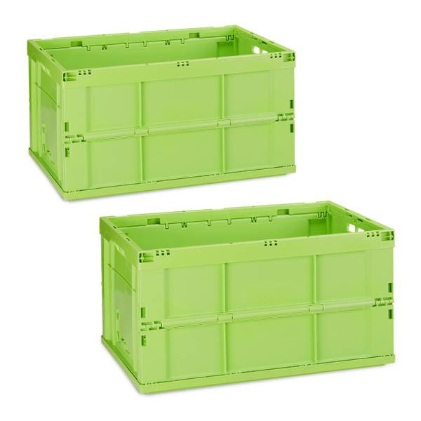 Lot de 2 boîtes de transport pliables Vert