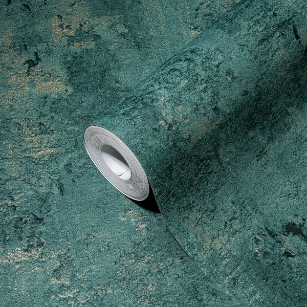 Vliestapete 388235-GU Türkis - Fleece - 53 x 1005 x 1 cm