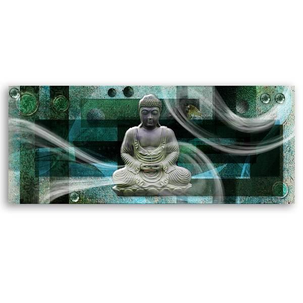 Wandbild buddha-statue abstraktion 90 x 30 cm