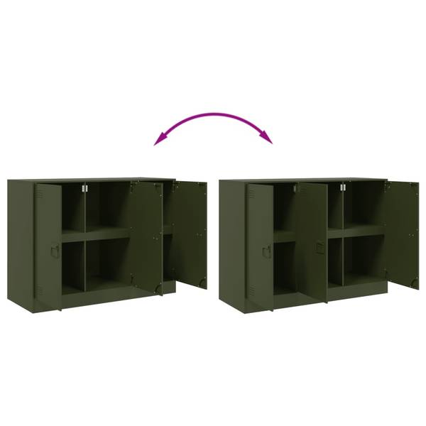 Sideboard 3033202 Grün - Stahl - 99 x 73 x 39 cm
