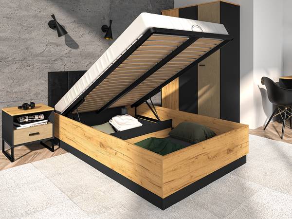 Bett Colt Braun - Holzwerkstoff - 126 x 90 x 208 cm